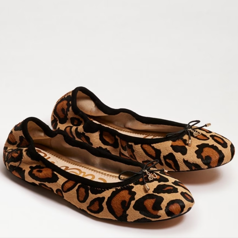 SAM EDELMAN Felicia Flats Calf Hair Animal Leopard Size 7.5